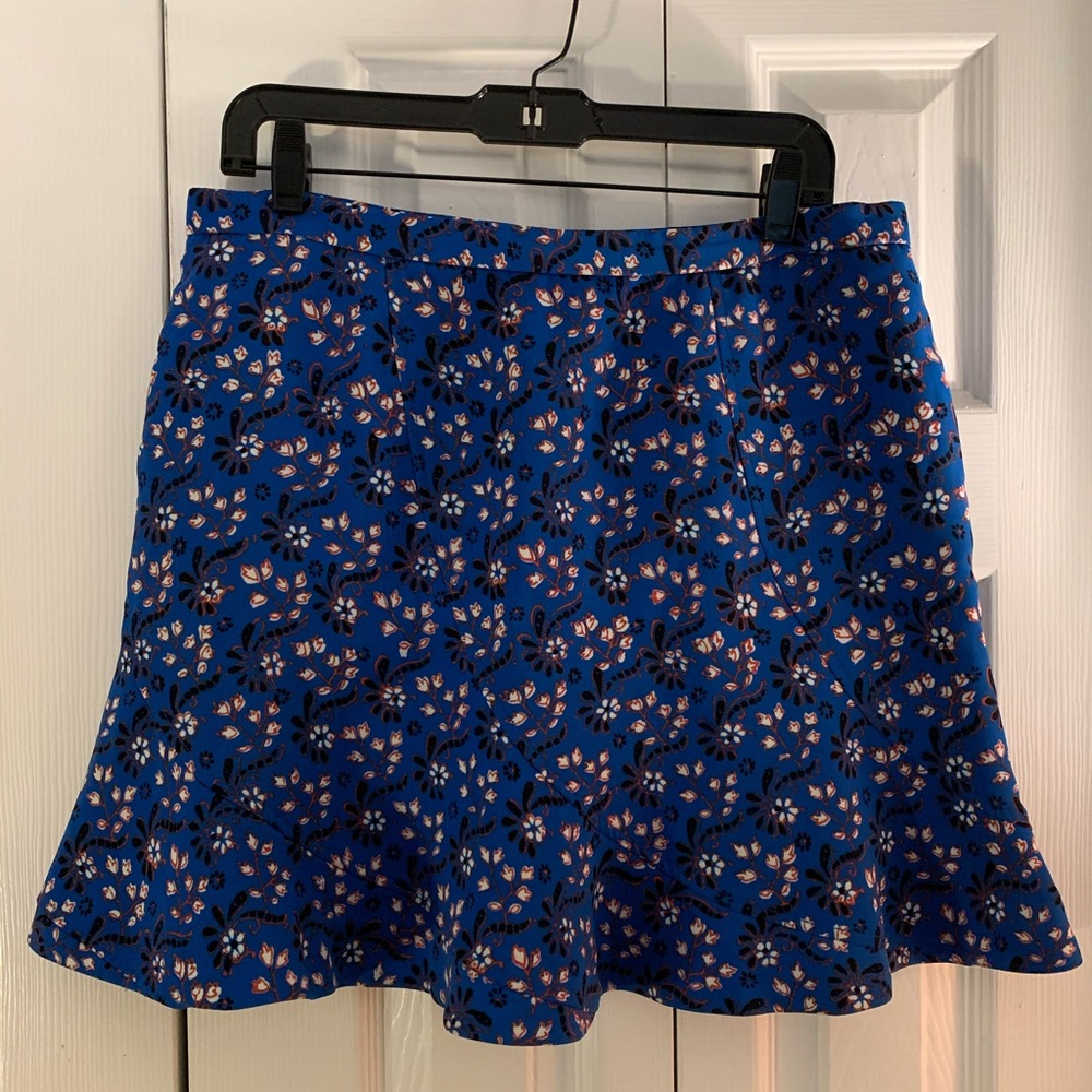 J.Crew Blue Floral Flutter Mini Skirt - Picture 2 of 6